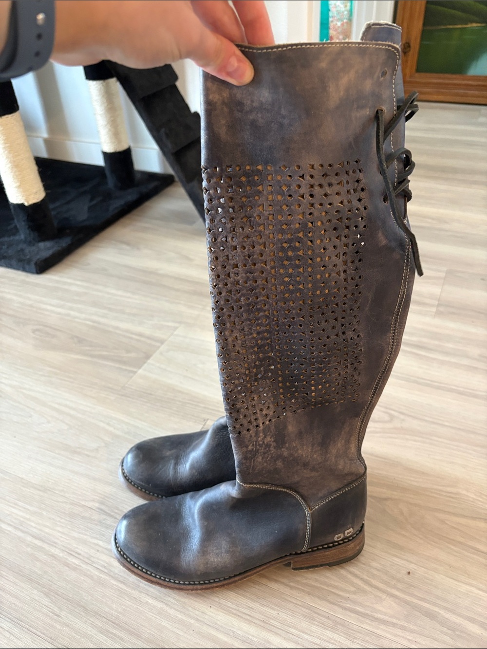 BED|STU Distressed leather Boots - Light Brown and black